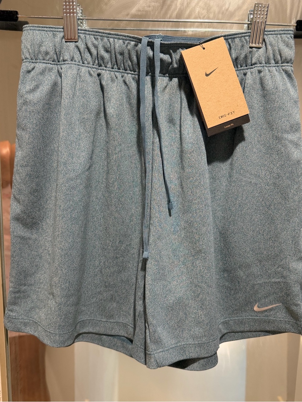 Nike Heathered Sky Blue Workout Shorts with Drawstring